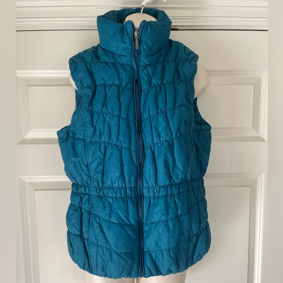 Coldwater Creek Turquoise Quilted Puffer Vest Size Large (14) - Picture 9 of 15